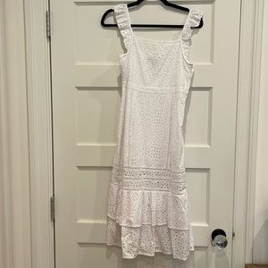 Eyelet lace white dress